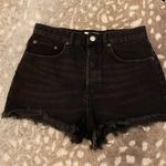 ZARA High Waist Ripped Shorts, Black size 8 Photo 4