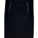 Vince  Black Ponte Knit Leather Trim Pencil Skirt Size‎ 4 Photo 0