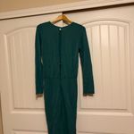 Sam & Lavi Emerald Green Dress Small Long Sleeve Button Back Cutouts Modal Blend Photo 1