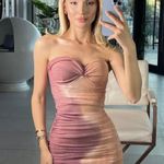 ZARA dress maxi midi corset fitted bodycon mauve beige wedding party cocktail Photo 2