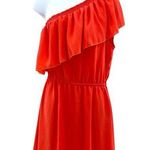 Parker  One Shoulder Cayenne Dress Size Medium Orange Coral Beach Cruise Vacation Photo 0