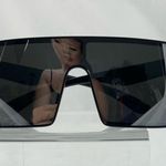 Silver metallic rectangular shield shades Gray Photo 5