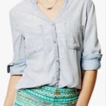 Holding Horses Anthropologie  Chambray Top Small Photo 0