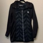 Michael Kors women’s black down jacket sz M winter long career preppy *wear Photo 0