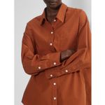 Aritzia New Aritiza Wilfred Free Relaxed Poplin Shirt Copper Red Size Small Photo 1