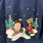 Vtg Country Lace Christmas Appliqué Open Front Patchwork Gingham Cardigan Jacket Blue Size undefined Photo 7