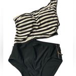 Michael Michael Kors One Shoulder Stripe Cutout One Photo 6