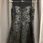 NWT MAURICES WO SIZE Small Black velvet accent design Silver Metallic dress Photo 4