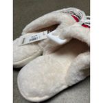 Christmas KatyDid slippers Sz L/XL cream faux fur with Santa face NWT Photo 3