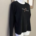 Source Unknown Black Christmas Thin Sweatshirt with Happy Holidays with Metallic Candy Cane- XL Photo 7