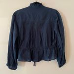 Free People NWT  Best of Me Navy Blue Eyelet Blouse Boho Cotton Women's size XS Photo 6