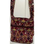Stephanie Dawn Floral Burgundy Yellow Crossbody Bag Adjustable Strap‎ Red Photo 1