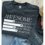 Gildan Awesome, Intelligent, Loved, Beautiful Reminder Large T-Shirt Long Sleeve Photo 1