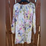 H&M Floral Watercolor Long-Sleeve Flowy Mini Dress Women’s Size Small Photo 3