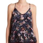 Moon River Floral Velvet Spaghetti Straps Tank Photo 0