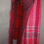 Vince Camuto XL Red Gray Plaid Shawl Poncho Top Photo 3