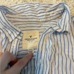 American Eagle  Blue and White Button Down Shirt Photo 4