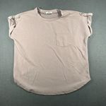 Cable & Gauge  Shirt Womens Small Mauve Modal Blend Pocket Button Tab Cap Sleeve‎ Photo 0