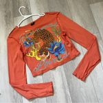 Urban Outfitters  Top eternal lovers tiger graphic crop womens Orange (small) y2k Photo 1