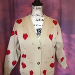 Heart cardigan sweater khaki button v Photo 0