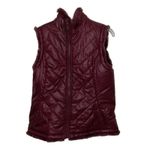 Nicole Miller Original Reversible Vest Womens Small Wine Red Faux Fur Quilted Photo 3