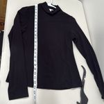 Frank And Oak  Black Fitted Long Sleeve Turtleneck Shirt Size Medium EUC Photo 5
