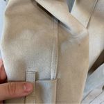 ZARA double breasted belted cream faux suede coat Photo 97