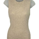 Women’s Beige Sleeveless Ribbed Knit Top Size Medium Photo 0