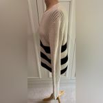 Equipment  Femme‎ Ivory & Black Striped Wool Alpaca Carson Pullover Sweater Photo 5