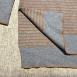 Anthropologie tight knit cowl neck sweater Sz Small grey and tan bell sleeve Photo 3