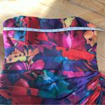 Lulus Uncommon Aesthetic Black Floral Strapless Bodycon Midi Dress Red Size M Photo 2