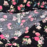 Wallflower Pink and Black floral dress short sleeves partial open back skater Size M Photo 3