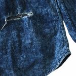 LF new Carmar ✶ Destroyed Ripped Mineral Wash ✶ Chambray Button Up Shirt ✶ Y2K Photo 8