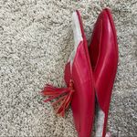 Italeau Fur Lined Tassel Accent Mule Size 38 1/2 Red Photo 10