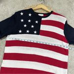 Christopher & Banks  Vintage American Flag Knit Sweater Shortsleeve Patriotic L Photo 10