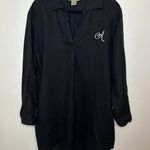 Mark and Graham Linen Pocket Tunic Black Embroidered A Lagenlook XL Photo 0
