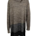 Gap NEW  Striped Snap Turtle Neck Long Tunic Sweater Knit Top Split Cowl Sweater Photo 1