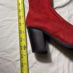 Forever Dream Pairs Over the Knee Suede Boots Red Sz 6 Strap Ties PullUp Holiday Photo 6