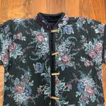Mandarin Style Quilted Floral Jacket Size M Photo 1