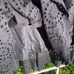 O.P.T. Black Cotton Eyelet Embroidered Midi Dress Tiered Medium Photo 6