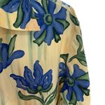 Equipment  Women’s M Long Sleeve‎ Silk Shirt Butter Yellow Blue Floral Tropical Photo 2