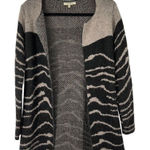 Elisabetta Tan Black Zebra Print Knitted Made In Italy Sweater Photo 0