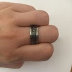 Handmade Viking stainless steel ring - Size 9 Photo 2