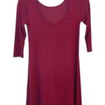 Ing Women’s Red and Black Striped Ribbed Dress Size Small Photo 1