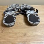 Coach Women's Signature  Slip‎ On Sandals 7B Brown Patent Leather Strap- Flower Photo 4