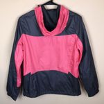 New Balance Women’s Pink Gray Windbreaker Hooded Zip-Up Jacket Photo 8