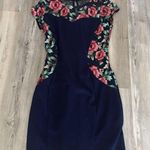 BCX  Navy Dress with Pink Floral Accents Photo 0