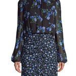 Shoshanna Kiana Mixed Floral Mini Dress cocktail long sleeve mock neck navy Photo 0
