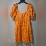 Lilly Pulitzer Kay Babydoll EYELET Dress Cantaloupe Oversize Pinwheel Sz 6 Photo 7