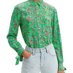 Levi's 31. Levi’s Floral Green Long Sleeve Button Down Blouse Size Small Photo 0